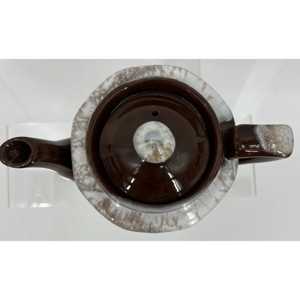 Vintage Brown Drip Glaze Ceramic Teapot MCM Grannycore‎ Made In Japan